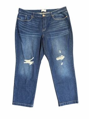 Lane Bryant Signature Fit Mid-Rise Slim Straight Ankle Jeans Az 24L